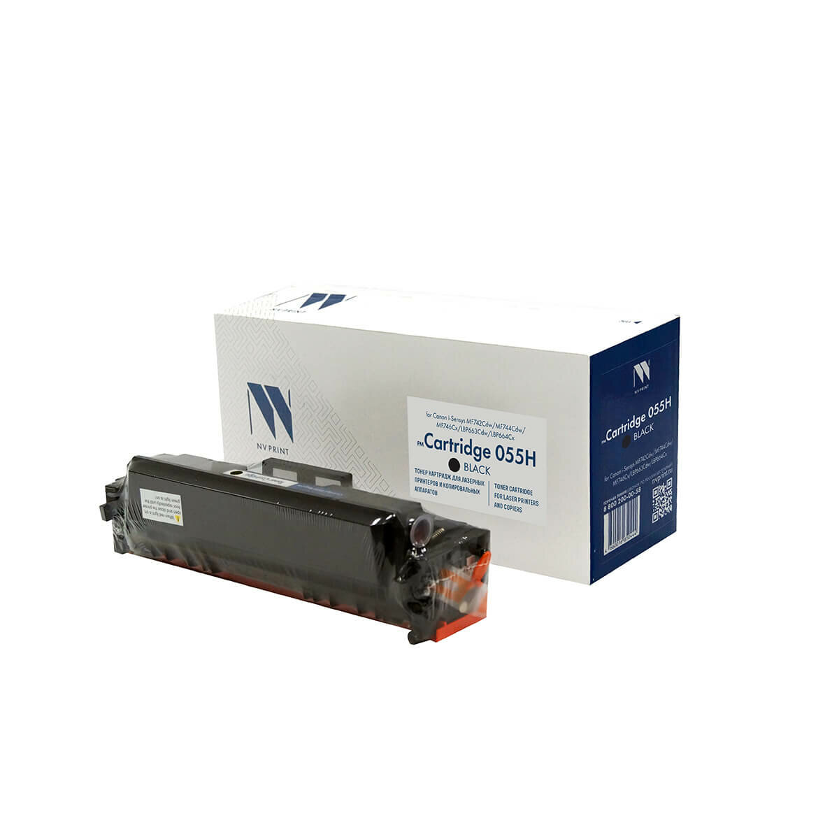Тонер-картридж NV Print NV-055HNCBk для для Canon i-Sensys MF742Cdw, MF744Cdw, MF746Cx, LBP663Cdw, LBP664Cx (совместимый, чёрный, 7600 стр., без чипа)