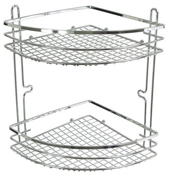 фото Полка 2-ярусная угловая 27.5*21*27см (21*21*27см) хромированная