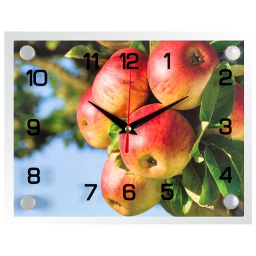 фото Часы настенные "яблочки на ветке", 2026-669/699 рубин