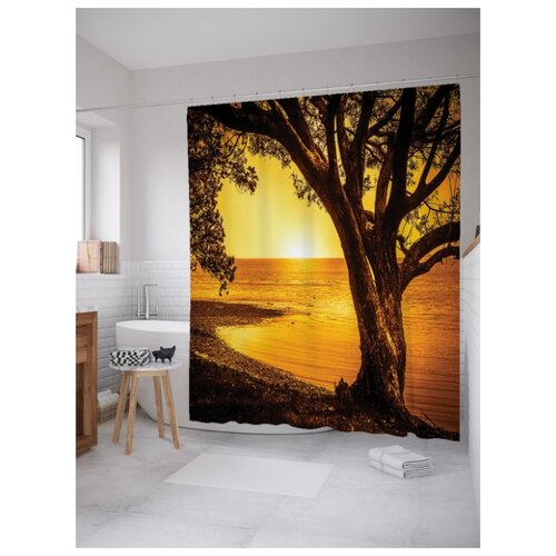 фото Штора для ванной joyarty дерево на закате 180х200 (sc-17224)