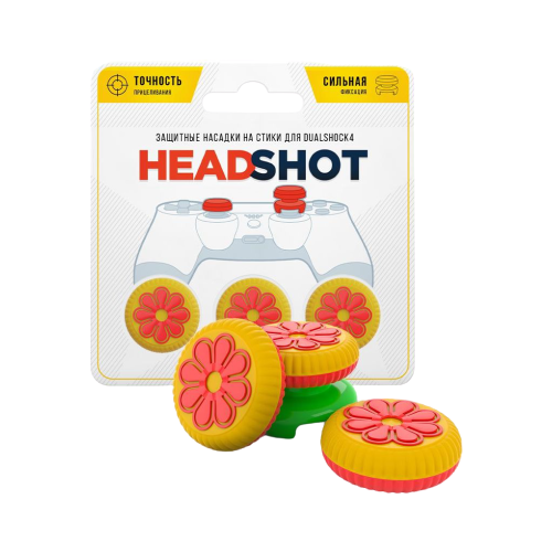 rainbo dualshock 4 khl series трактор RAINBO Сменные накладки Headshot (Honey) для геймпада Sony Dualshock 4, желтый/красный