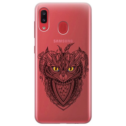 фото Ультратонкий силиконовый чехол-накладка для samsung galaxy a20 / a30 с 3d принтом "grand owl" gosso