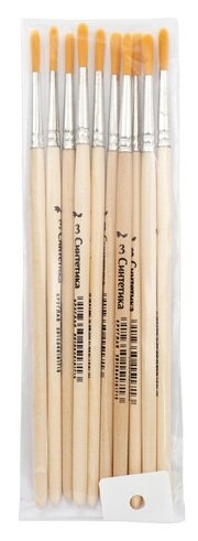 фото Кисть школьная из синтетического волокна, круглая, №1, арт. 903559, 10 штук