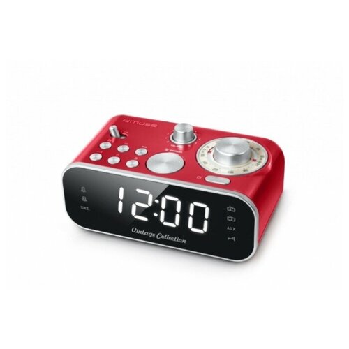 Радио-будильник ретро Muse M-18 CRD часы будильник красный
