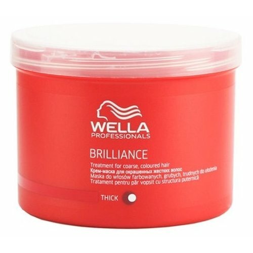 Wella Professionals Brilliance Крем-маска для окрашенных жестких волос, 500 мл, банка