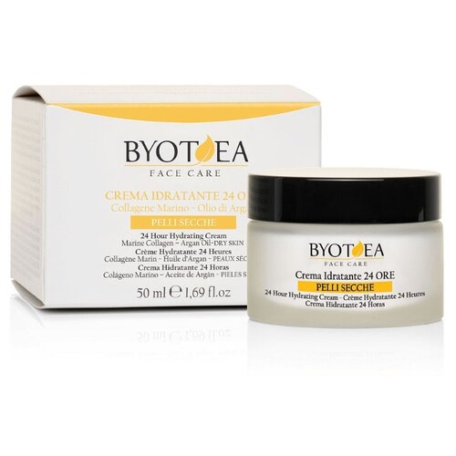 Byotea 24 Hour Hydrating cream Marine Collagen Argan Oil Крем 24 часа увлажняющий для лица с морским коллагеном и маслом арганы, 50 мл