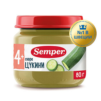 Пюре Semper Цукини (с 4 месяцев), 80 г