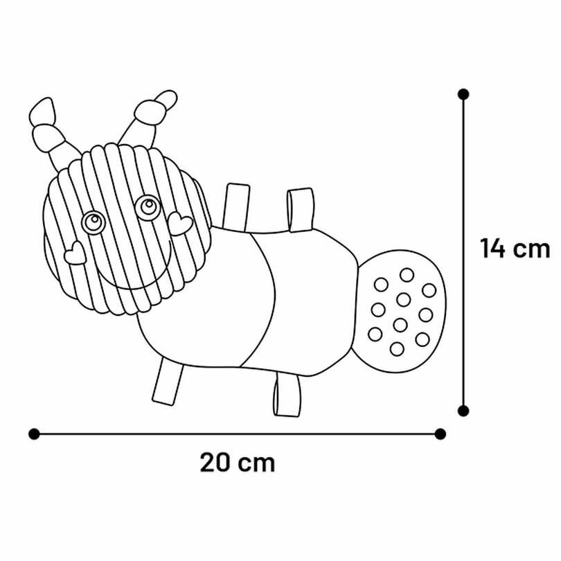 Flamingo Игрушка из полиэстера с погремушкой для щенков Гусеница Pippo, 20x14 см - фото №8
