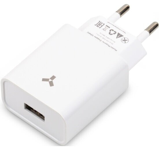 Сетевое зарядное устройство Accesstyle Copper 10 Вт, USB-A, белый