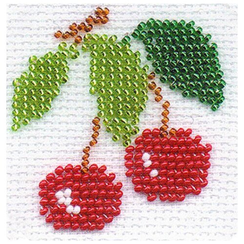 фото Риолис набор для вышивания бисером вишенки 8 x 8 см (б071)