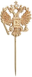 Булавка герб из золота с фианитами 01В110004 Эстет