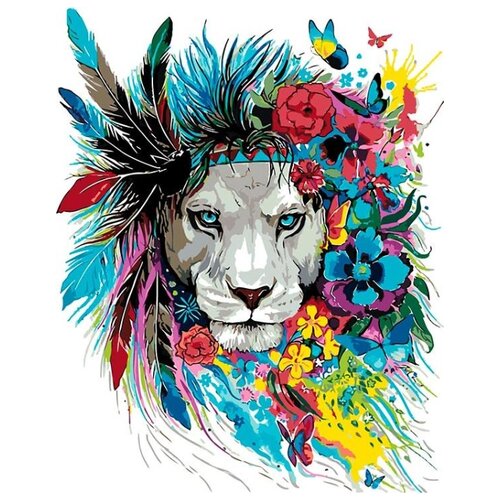 Картина по номерам Тропический лев, 40x50 см