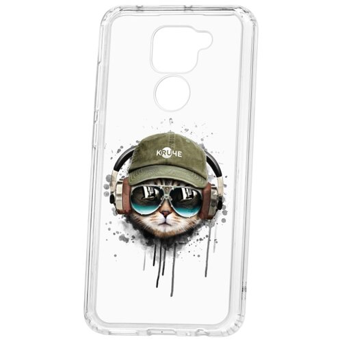 фото Чехол-накладка xiaomi redmi note 9 kruche print кот в наушниках