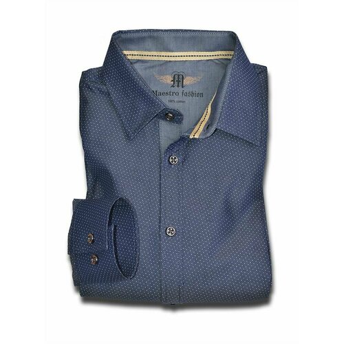 Рубашка Maestro, размер 48/L/178-186/42 ворот, синий