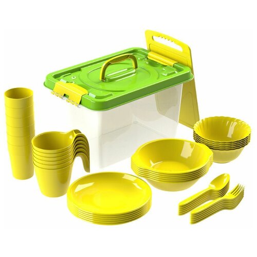 фото Набор посуды для пикника inhome №7 «все за стол» (6 персон, 44 предмета)
