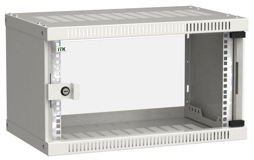Шкаф LINEA WE 6U 550х350мм стекл. дверь сер. | код LWE3-06U53-GF | ITK (1 шт.)