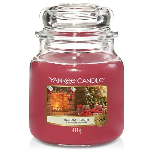фото Yankee candle / свеча средняя в стеклянной банке ароматы праздника holiday hearth 411 гр / 65-90 часов