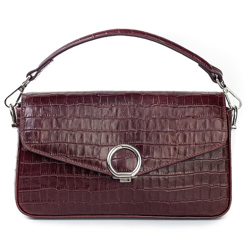 фото Сумка кроссбоди afina 490, натуральная кожа, бордо