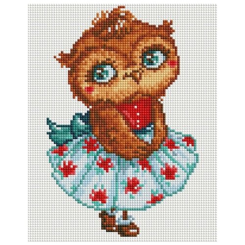 фото Модная совушка набор для выкладывания стразами 20х25 белоснежка 438-st-ps