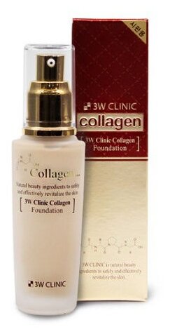 3W Clinic Тональный крем Collagen Foundation, 50 мл/50 г, оттенок: 21 transparent beige