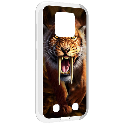 Чехол MyPads саблезубый злой тигр для Oukitel WP18 задняя-панель-накладка-бампер