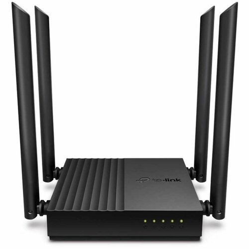 Wi-Fi роутер TP-Link Archer C64, 1167 Мбит/с, 4 порта 1000 Мбит/с, чёрный tp link archer c64 ac1200 wi fi роутер с mu mimo