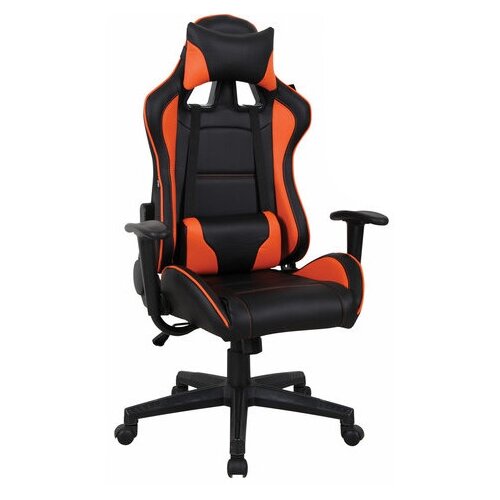 фото Компьютерное кресло brabix gt racer gm-100 игровое, обивка: искусственная кожа, цвет: черный/оранжевый
