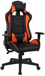 Компьютерное кресло Brabix GT Racer GM-100 игровое, обивка: искусственная кожа, цвет: черный/оранжевый