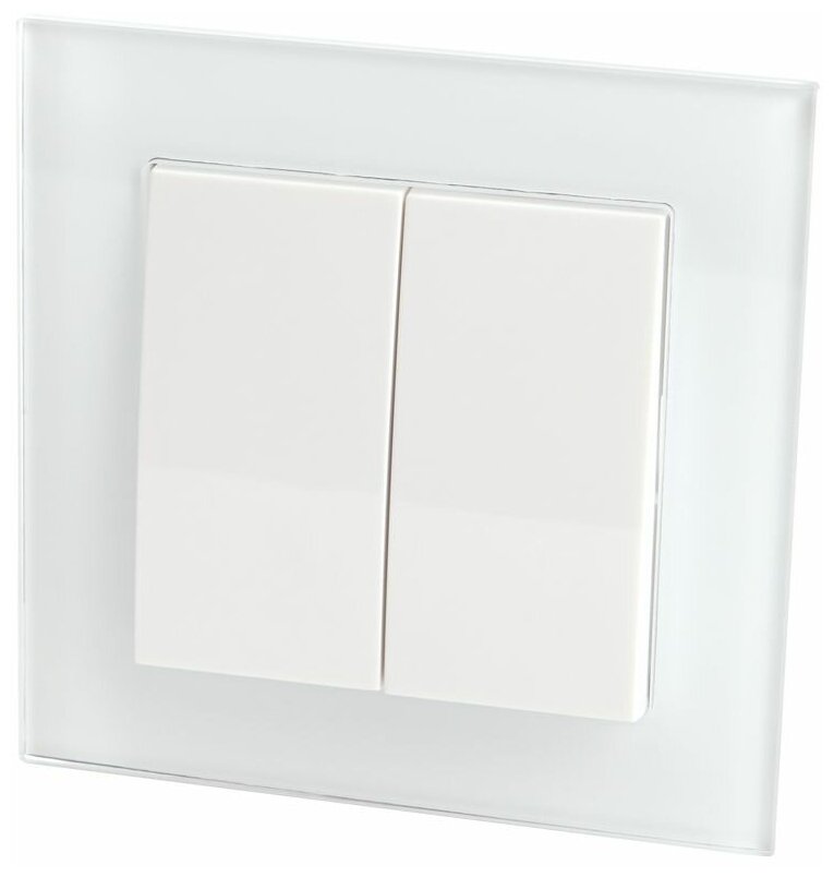 фото Катрин Выключатель 2-кл в сборе белый GLS10-7004-01 сн/пр (в упаковке 5 шт.)