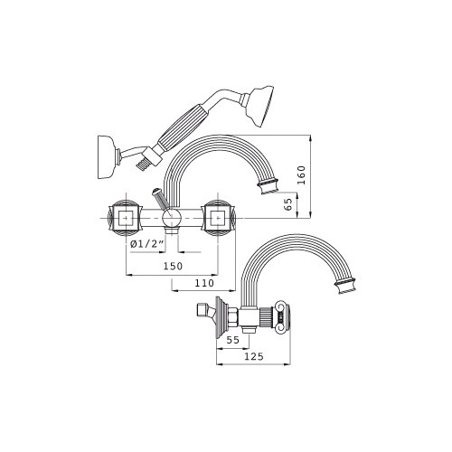 Смеситель CEZARES Olimp VD-03/24-Sw, золото 24 карат золото смеситель cezares olimp vd 03 24 sw золото 24 карат золото