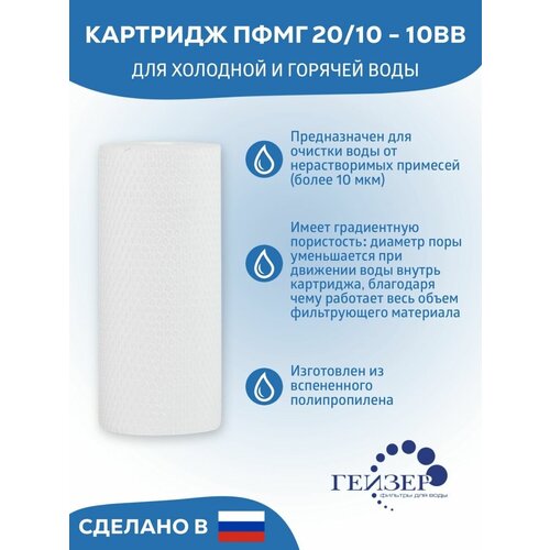 Картридж ПФМ-Г 20/10 10BB картридж для очистки холодной воды гейзер пфм 10 5 10bb big blue 10
