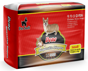 Одноразовые впитывающие подгузники для животных DONO PET DIAPER размер S, 16шт