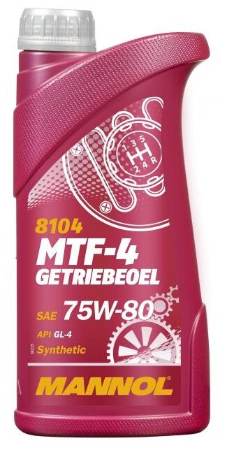 Mannol MTF-4 Getriebeoel 75W80 GL-4 Синтетическое трансмиссионное масло для КПП BMW, VOLVO, TOYOTA 75W-80 1 л.