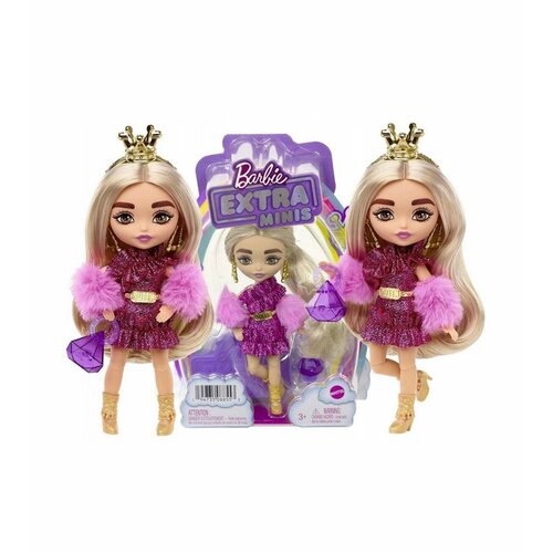 Кукла барби экстра мини с короной / Barbie Extra minis кукла barbie extra mini minis зелено розовые волосы hph21