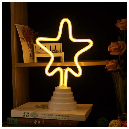 фото Led неоновый декоративный светильник ночник / настольная лампа (звезда) pastila
