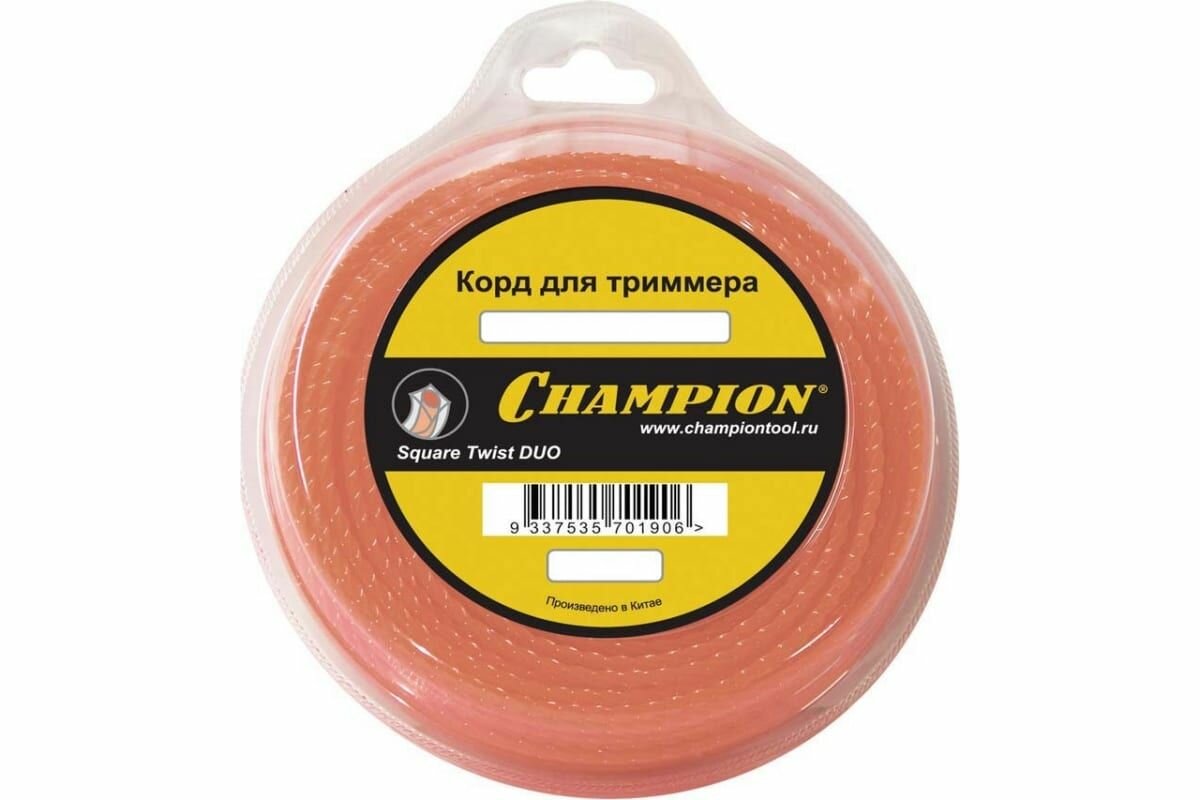 Корд триммерный Square Twist DUO (2.4 мм; 44 м; витой квадрат) CHAMPION C5058