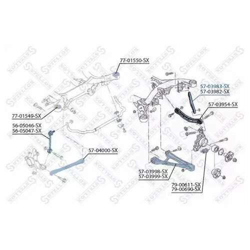 С/б рычага подвески Stellox 5703983sx для Audi Q7; Porsche Cayenne; VW Touareg