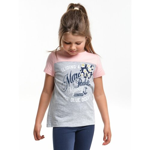 фото Футболка mini maxi, размер 110, розовый