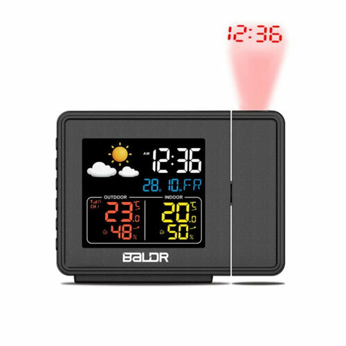 Проекционные часы c внешним датчиком и функцией прогноза погоды BALDR B0367WST2H2R-V1 569800₽