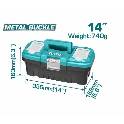 Ящик для инструмента пластиковый TOTAL, TPBX0142 инструментальный пластиковый ящик total tpbx0172 436 x 220 x 205