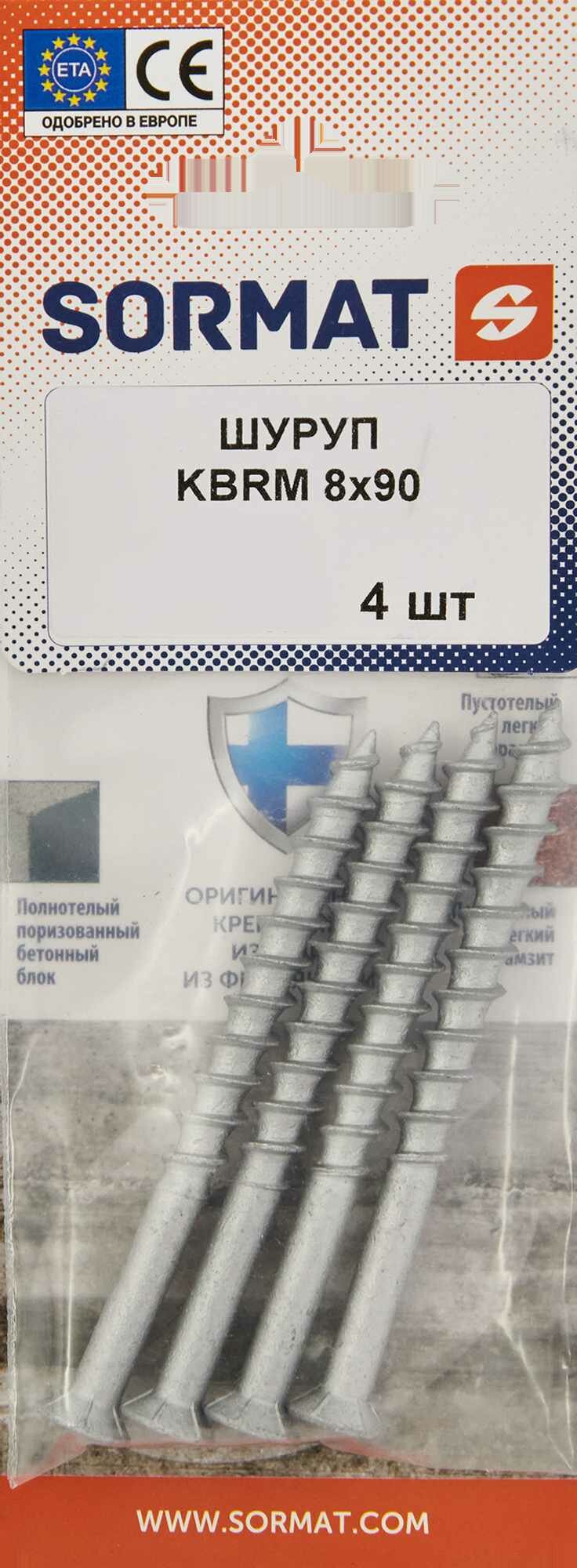 фото Шуруп Sormat KBRM 8x90 мм 4 шт.
