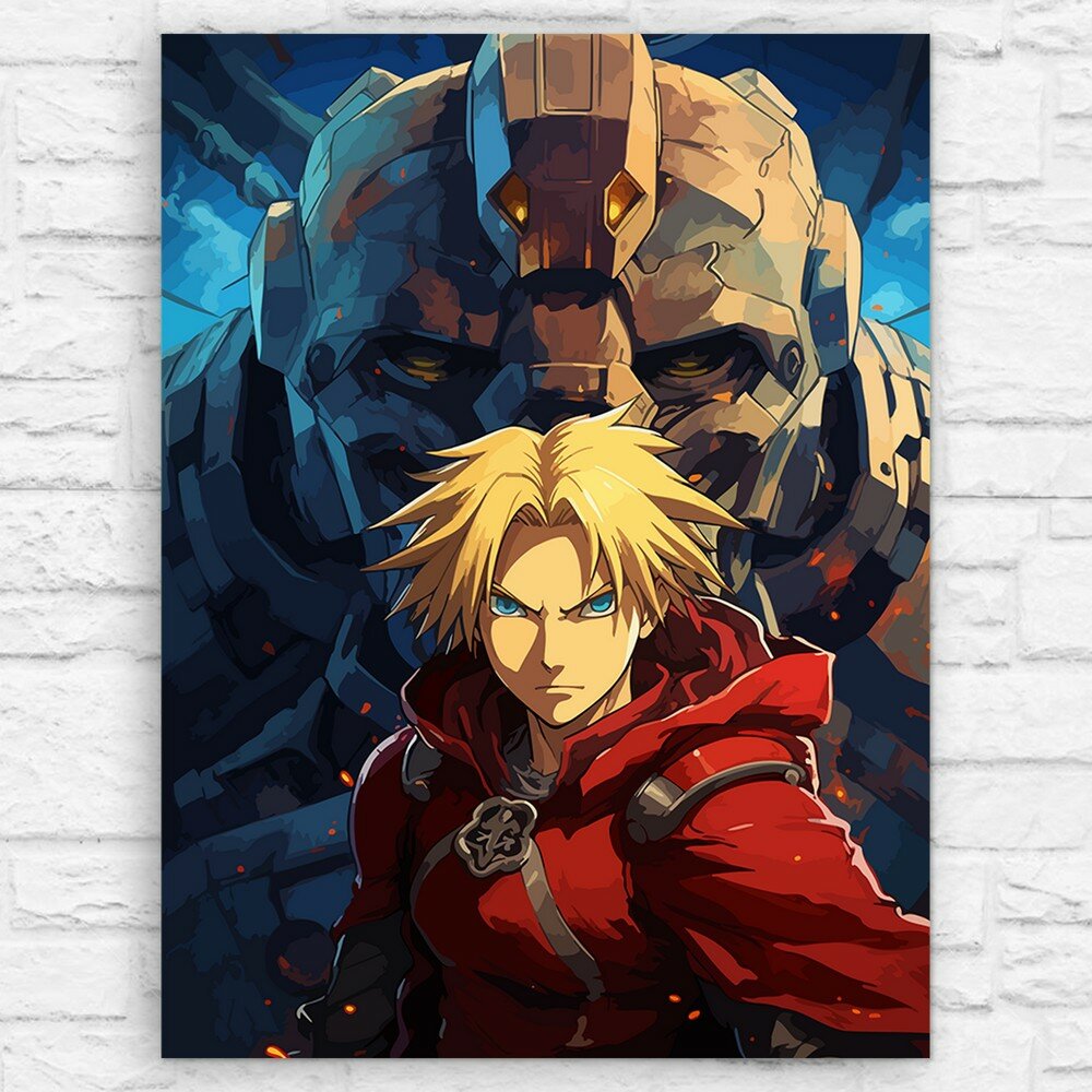 Картина по номерам на холсте аниме стальной алхимик (Манга, Fullmetal Alchemist) - 15004 В 30x40