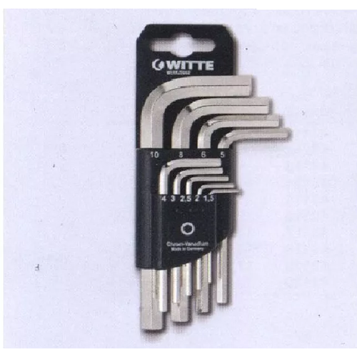 Ключ шестигранный, набор, 9 шт. WITTE 450212000 witte ключ шестигранный 14 0мм удлиненный witte 43118