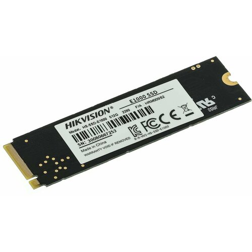 M.2 2280 SSD 512GB HIKVision E1000 Series (PCI-E 3.0 x4, up to 2000/1610MBs, 3D TLC, NVMe, 22x80mm)