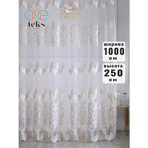 Тюль сетка с вышивкой 1000x250