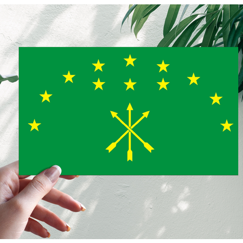 Наклейка Стикер Флаг Адыгеи Черкесский 20см 350₽