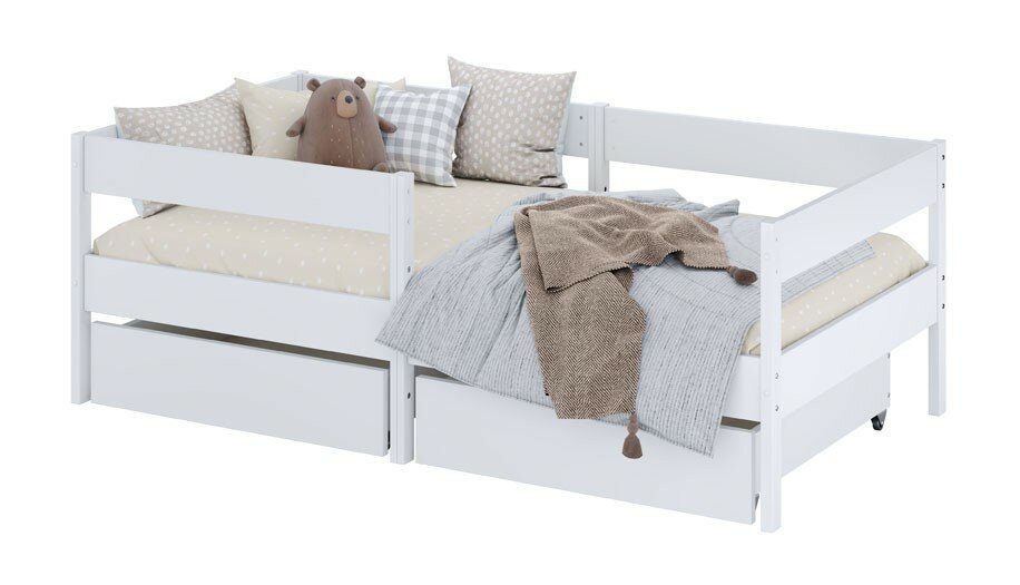 Кровать детская Polini kids Simple 3435, с ящиками, белый