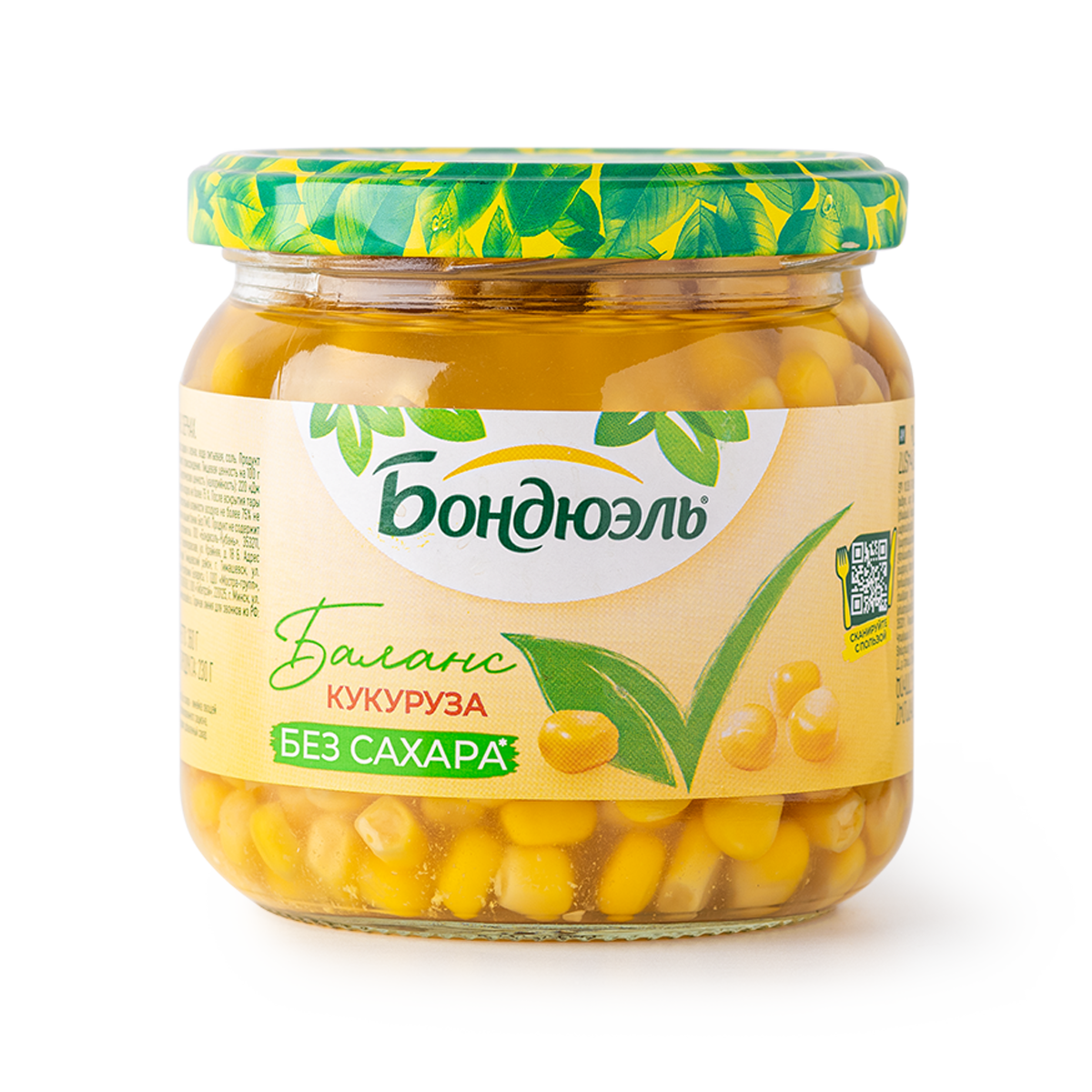 Кукуруза Bonduelle "Баланс", без сахара, в стеклянной банке, 360 г