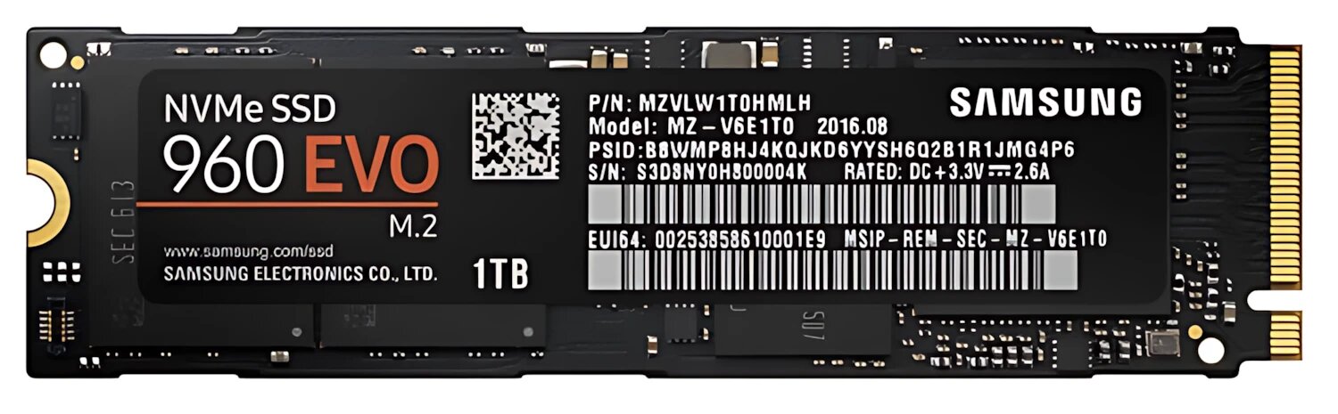 Твердотельный накопитель Samsung Evo 960 1TB MZ-V6E1T0BW