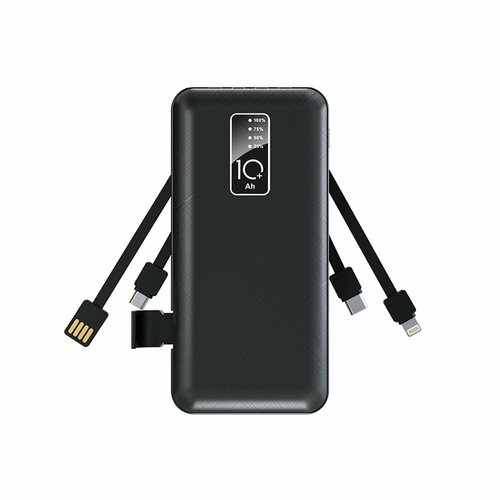 Портативное зарядное устройство Power Bank аккумуляторная батарея 10000 mAh черное REXANT 1016₽